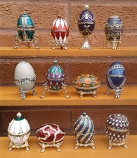 ATLAS EDITIONS FABERGE ENAMELLED EGGS SELECTION - BOXED WITH CERTIFICATES.