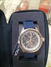 NAUTICA NAPP39S25 MEN'S  BLUE SILCONE STRAP WATCH, NEW 