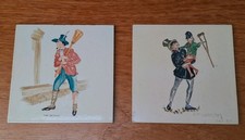 2 6" Pilkington Hand Painted