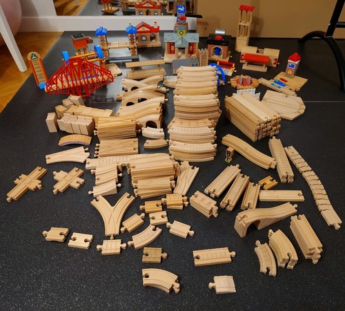 Brio wooden train track and - train,