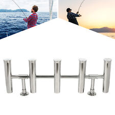 For Boat/Yacht 5 Tube Stainless Steel Marine Fishing Rod Holder Deck Mount