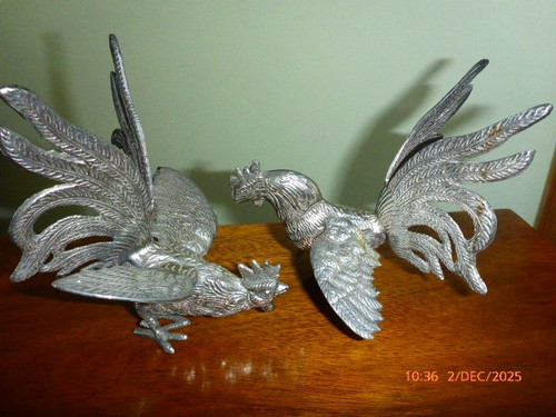 Pair vintage silver plated - pair, of