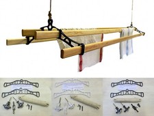 4 LATH Victorian kitchen ceiling pulley Clothes horse airer dryer rack laundry