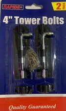 Tower Bolts 2 X Tower Bolts Garden Gate Shed Sliding Door Black Latch Catch 4"