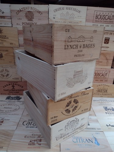 Wooden wine box crate - wooden, ~