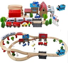 88 Piece Wooden Train Tracks