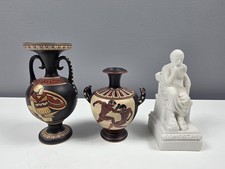3 x Greek Tourist Items - Vases and Figurine of Socrates