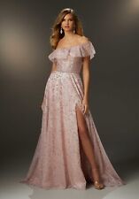 NEW MORILEE Style 48051 Crystalized Floral Patterned Prom Dress, SZ 8