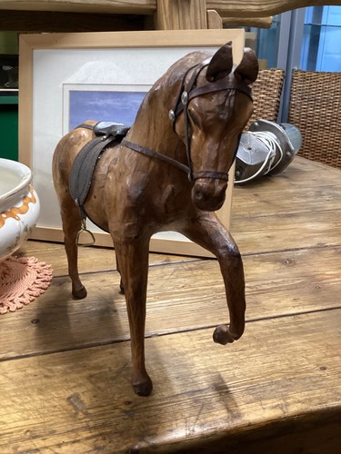 Vintage leather wrapped horse - wrapped,