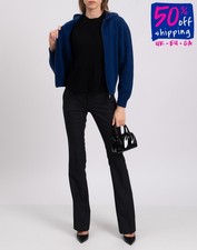 RRP€220 ALTEA Wool Cardigan Size S Blue Hooded Lightweight Knit Hooded