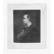 OLIVER GOLDSMITH Novelist, Playwright and Poet - Antique Print 1874