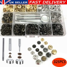 325Pcs Snap Fasteners Press Studs Kit&Poppers Leather Button Tools Heavy Duty UK