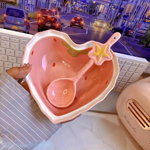 Cute strawberry ceramic ramen - strawberry,