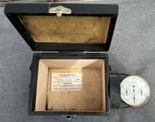 Rare Antique Casella London 3 Dial High Speed Air Flow Meter wooden Case