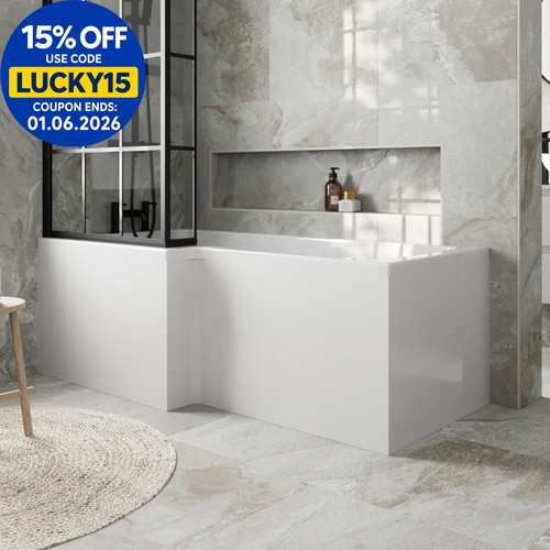 Shaped shower bath front - l,