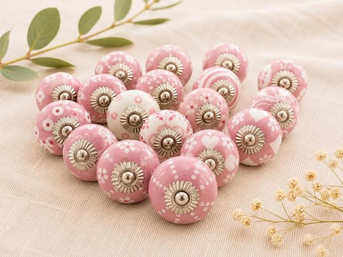 Pink and white ceramic cabinet