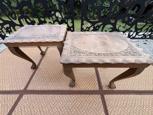 Pair anglo indian burr walnut - pair,