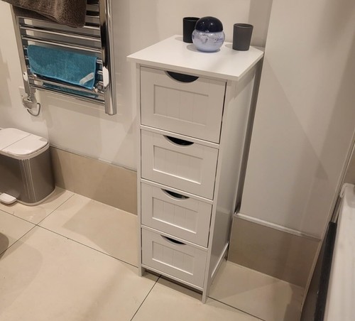 White bathroom cabinet - white,