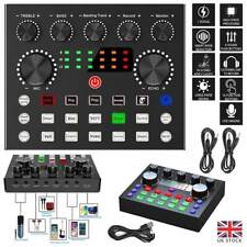 V8S External Sound Card with Bluetooth for Live Streaming Audio Mixer Broadcast