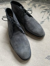 BERLUTI Blue Grey Suede Chukka Boots 10
