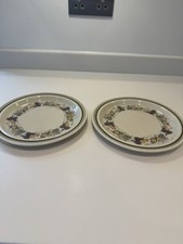 2 x Vintage Royal Doulton Harvest Garland Made in England Side Plates 22cm/8.5”