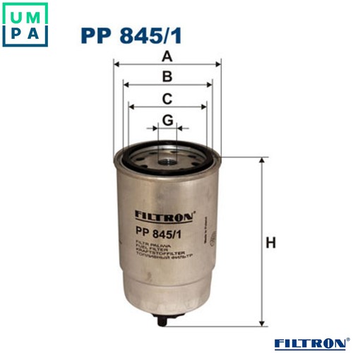 Fuel filter 845 for fiat - filter, 845/1