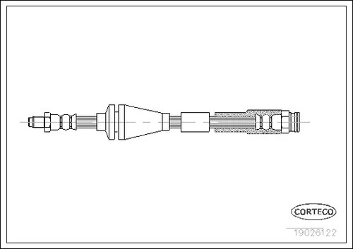 Front brake hose fits - front,