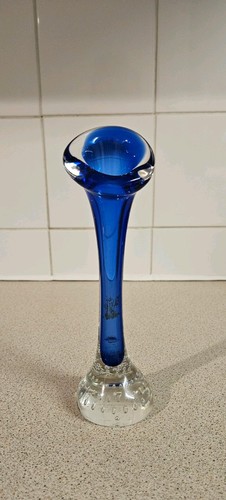 Cobalt blue glass bud - blue, vase