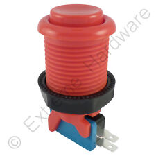 Happ Style 28mm Round Classic Arcade Button & Microswitch (Red) - MAME, JAMMA