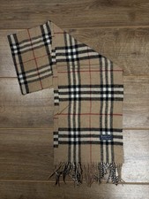 Burberry London Beige Red Black 100% Lambwool Nova Check Scarf Winter Holiday