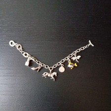 Links of London Sterling Silver Charm Braclet with 6 Charms