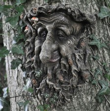 Man Of Forest GreenMan Tree Face Leaf Plaque Wall Garden Ornament New & Boxed