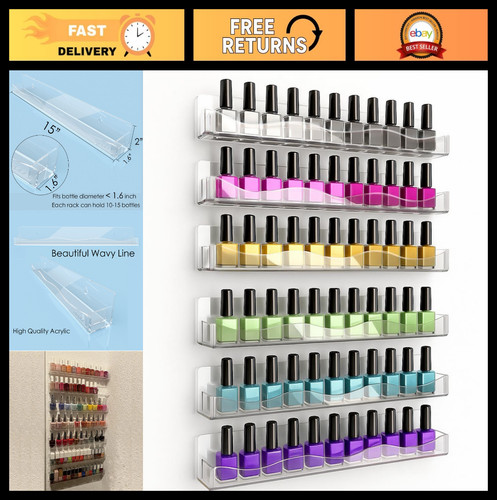 Clear acrylic nail polish - polish, rack