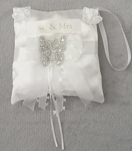 Wedding ring pillow satin - pillow,