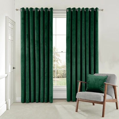 Crushed velvet curtains pair - crushed,