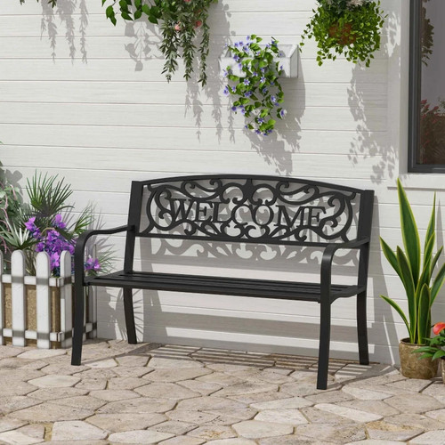 Seater metal garden bench - metal,