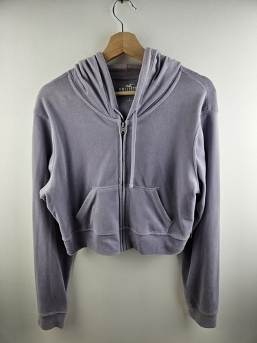 Hollister lilac cropped hoodie - lilac,