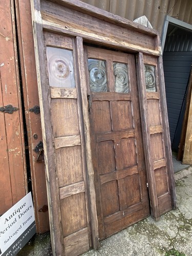 Antique oak front door - front, &