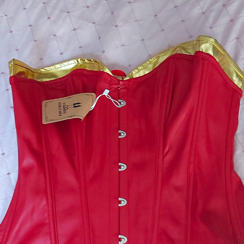 Liberty corsets red - red/gold, faux