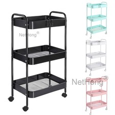 3/4 Tier Vegetable Rack Fruit Storage Kitchen Utility Basket Trolley Cart Wheel