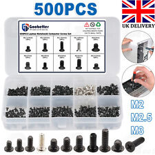 500pcs Computer Screw Set, PC Case Motherboard SSD Laptop Screws Standoffs M2 M3