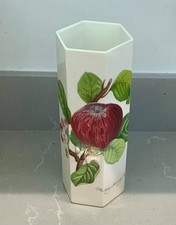 Portmeirion large Pomona Hexagonal Vase. The Hoary Morning Apple  Height 23cm