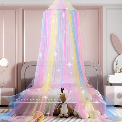 Bed canopy for girls rainbow - for, girls,
