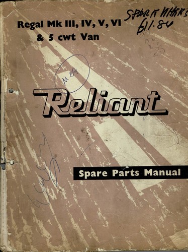 Reliant regal mkiii - iv,, v,