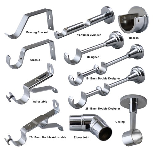 Chrome curtain pole - chrome, rod