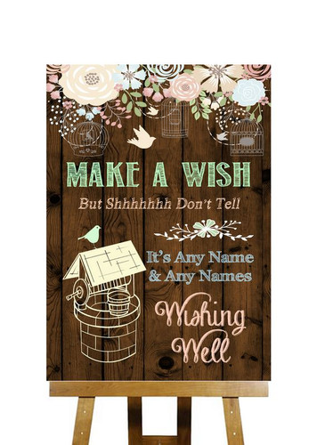 Rustic wood effect wishing - wood,
