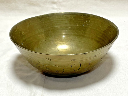 Vintage brass handcrafted bowl - brass,