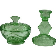 Art Deco Uranium Green Glass