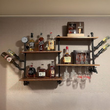 Industrial Pipe Wine Rack Wall
