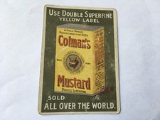 SCARCE C1899-02 COLMANS DOUBLE SUPERFINE MUSTARD GEN SIR GEO.WHITE ADV CARD